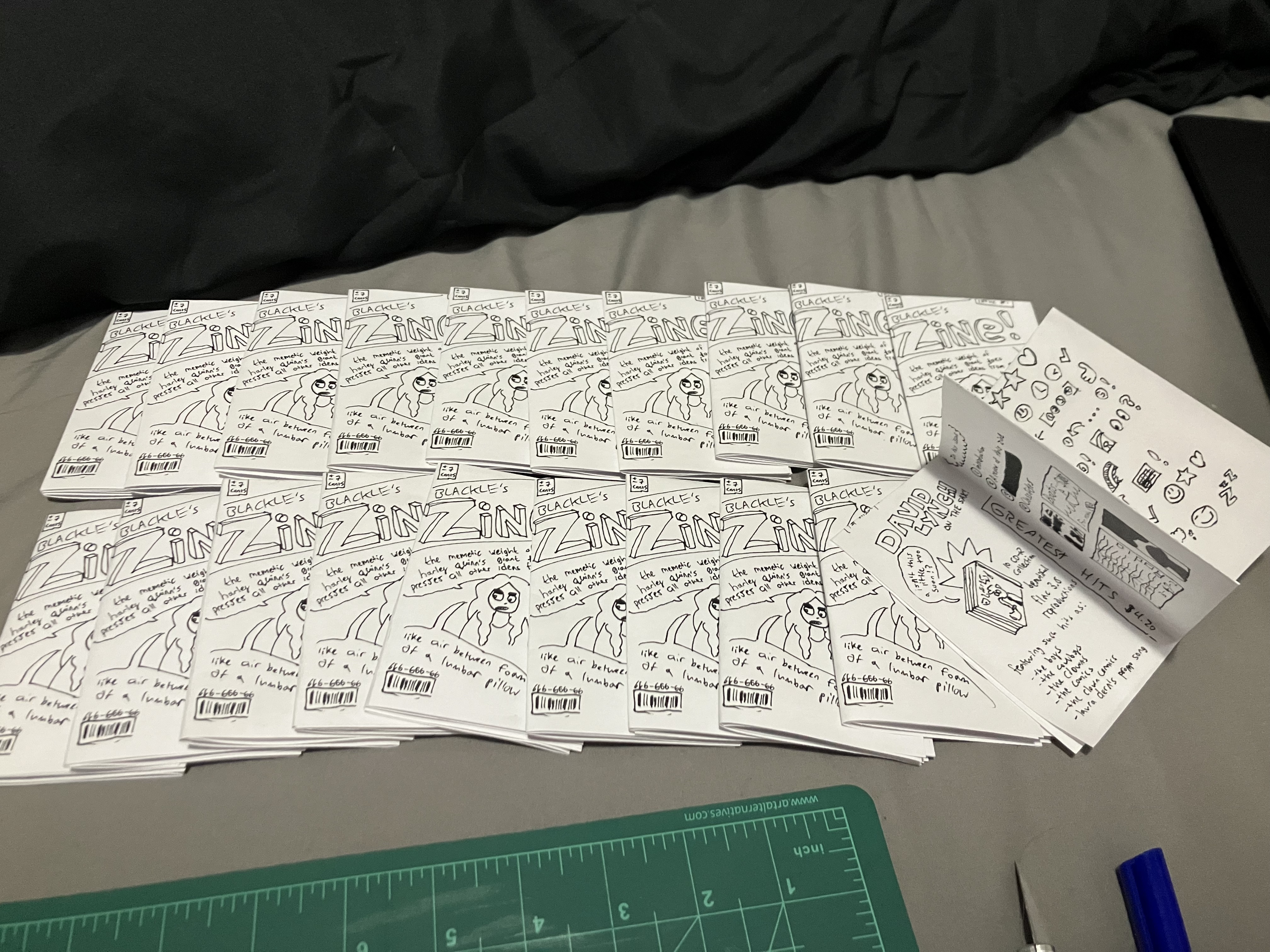 Twenty copies of Blackle Zine #1