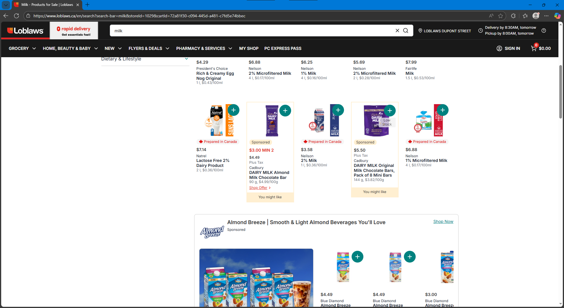 There's also sponsored modals and unrelated suggestions!